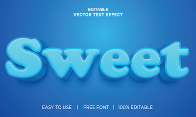Sweet 3d text design font effect.