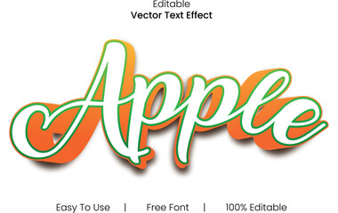 Apple 3d text design font effect.
