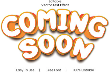 Coming Soon New 3d text design font effect.