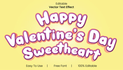 happy valentine's day 3d text design font effect.