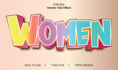 New Women special 3d text effects new 