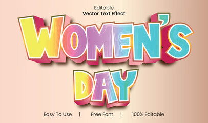 New Women's day special 3d text effects new collections.
