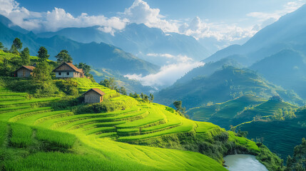 Obraz premium Travel adventures with stunning landscapes and cultural experiences