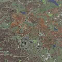 3D illustration of city and urban in Bengaluru India