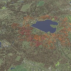 3D illustration of city and urban in Hyderabad India