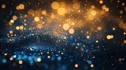 Obraz premium Gold and blue bokeh background