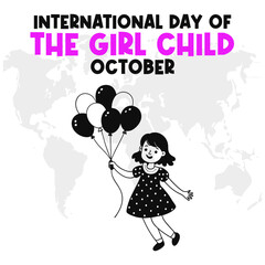 International Day of the Girl Child Vector Empowering and Inspirational Design for Girls' Rights