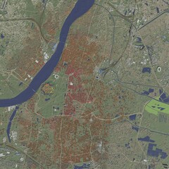 3D illustration of city and urban in Kolkata India