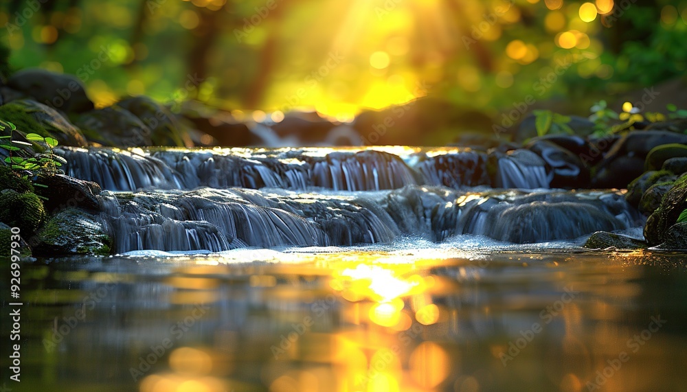 Wall mural waterfall in autumn