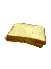 Fresh white plain toast sandwich bread isolated on white background