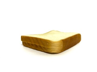 Fresh white plain toast sandwich bread isolated on white background