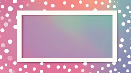 Simple Gradient Frame with Cute Polka Dots for Elegant and Playful Background Design.