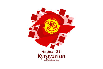 August 31, Independence Day of Kyrgyzstan vector illustration. Suitable for greeting card, poster and banner.