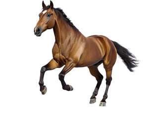 Fototapeta premium Friendly horse galloping on transparent background