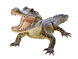 Obraz premium Snappy crocodile with open mouth on transparent background