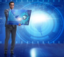 Businessman in stock exchange trading concept