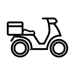 modern scooter with delivery box motorbike icon