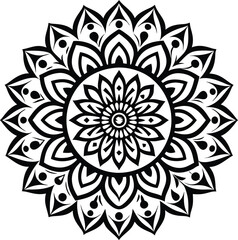 pattern mandala illustration black and white