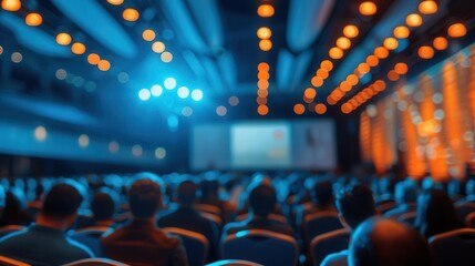 A large meeting room filled with international participants