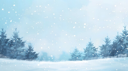 winter landscape with snow and trees, background.