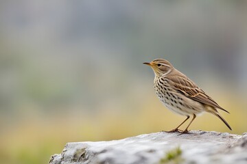 Alpine pipit bird bokeh nature background, AI Generated