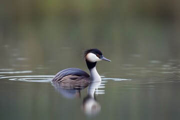 Alaotra grebe bird blurry nature background, Ai Generated 