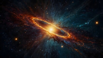 A poem inspired by the dazzling light of a quasar piercing through the cosmic darkness ai_generated