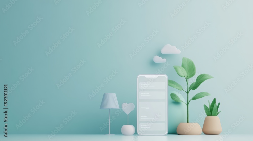Poster a user interface illustration showcasing a website design, with clear visual hierarchy and user frie