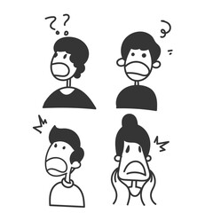 doodle person surprised face collection