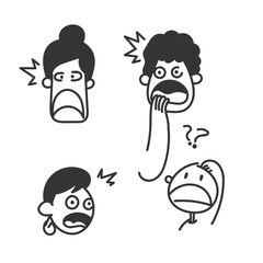 doodle person surprised face collection