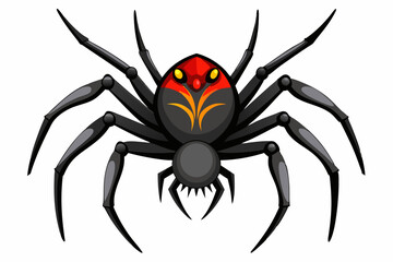 Black and Red Spider with Curved Legs