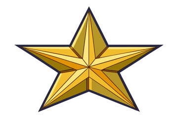 Obraz premium A Detailed Illustration of a Five-Pointed Golden Star