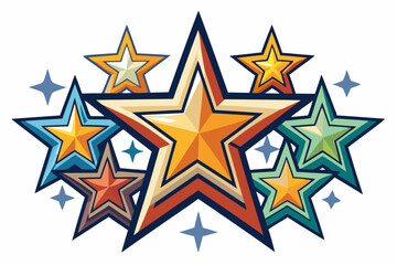 Obraz premium Colorful Starburst Design with Multiple Stars