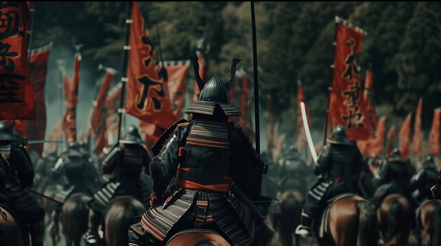 日本の戦国時代の合戦のイメージ写真