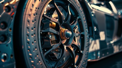 Fototapeta premium High-Performance Racing Car Brake System - Precision Engineering and Quality Materials