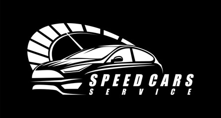 speed car illustration logo design concept vector art	