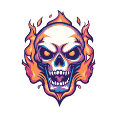 animal head vector with burning fire