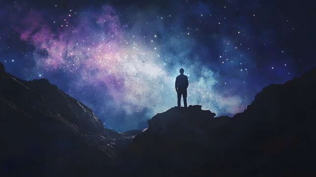 43. "An ethereal god figure observing the creation of new stars from a cosmic vantage point