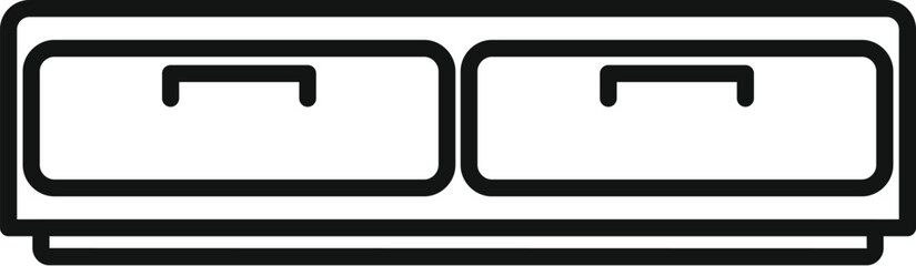 Simple line art of a modern dresser with two drawers perfect for interior design projects