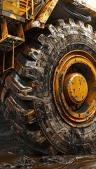Fototapeta premium Heavy Duty Construction Vehicle Suspension System for Handling Heavy Loads and Tough Conditions