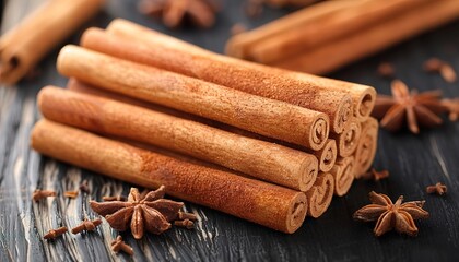Cinnamon sticks on white background 