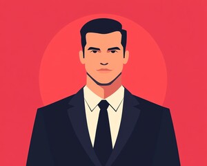 Portrait of a serious businessman in a suit and tie.