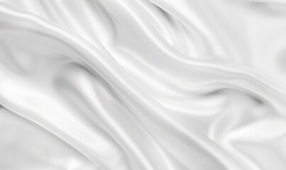 Smooth White Fabric with Soft Folds and Waves