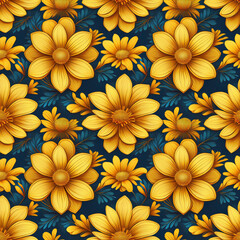 yellow flower seamless patterns design
