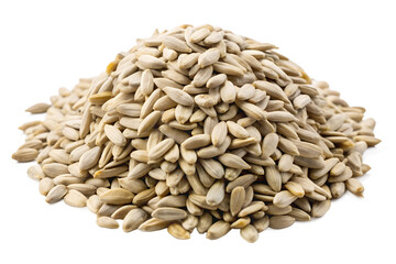 Obraz premium Pile of Sunflower Seeds on White Background