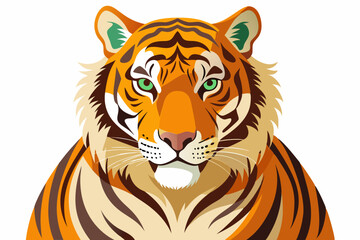 Close-up Portrait of a Tiger with Green Eyes