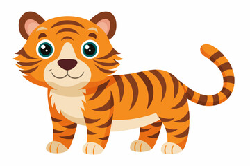 A Cartoon Tiger With Orange and Brown Stripes