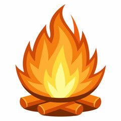 Woodfire flames vector illustration