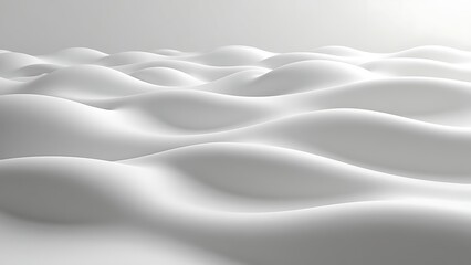 Fototapeta premium Minimalist white wavy 3D texture, perfect for clean background or abstract modern design element in projects.