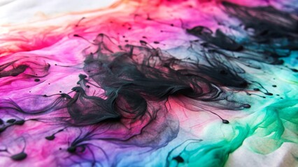 Obraz premium A vibrant and abstract watercolor painting with swirls of color and ink, symbolizing creativity, flow, energy, and imagination.